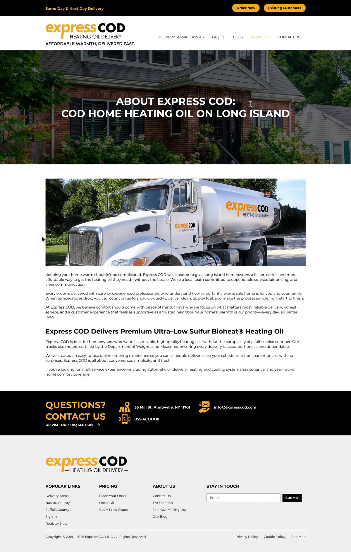 Express COD About Us page