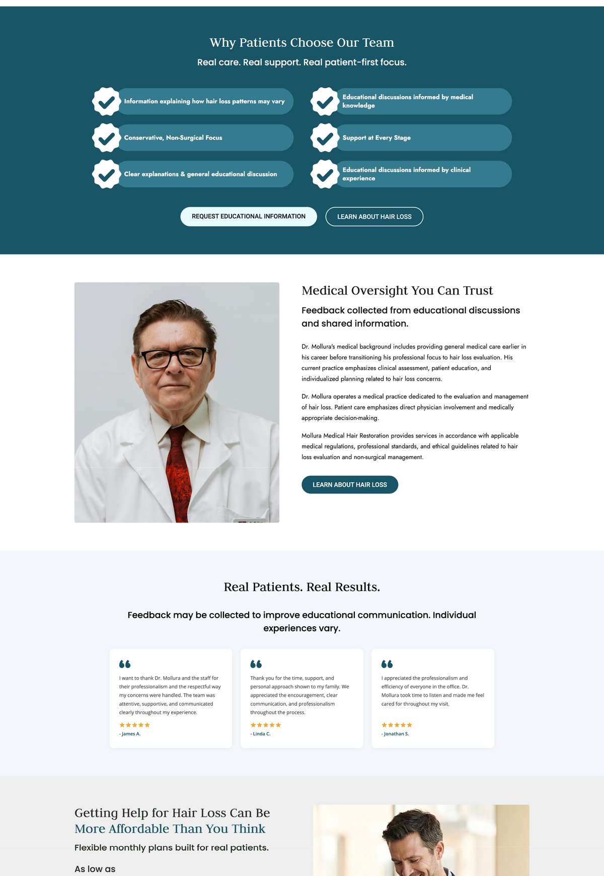 Why Patients Choose Our Team trust section